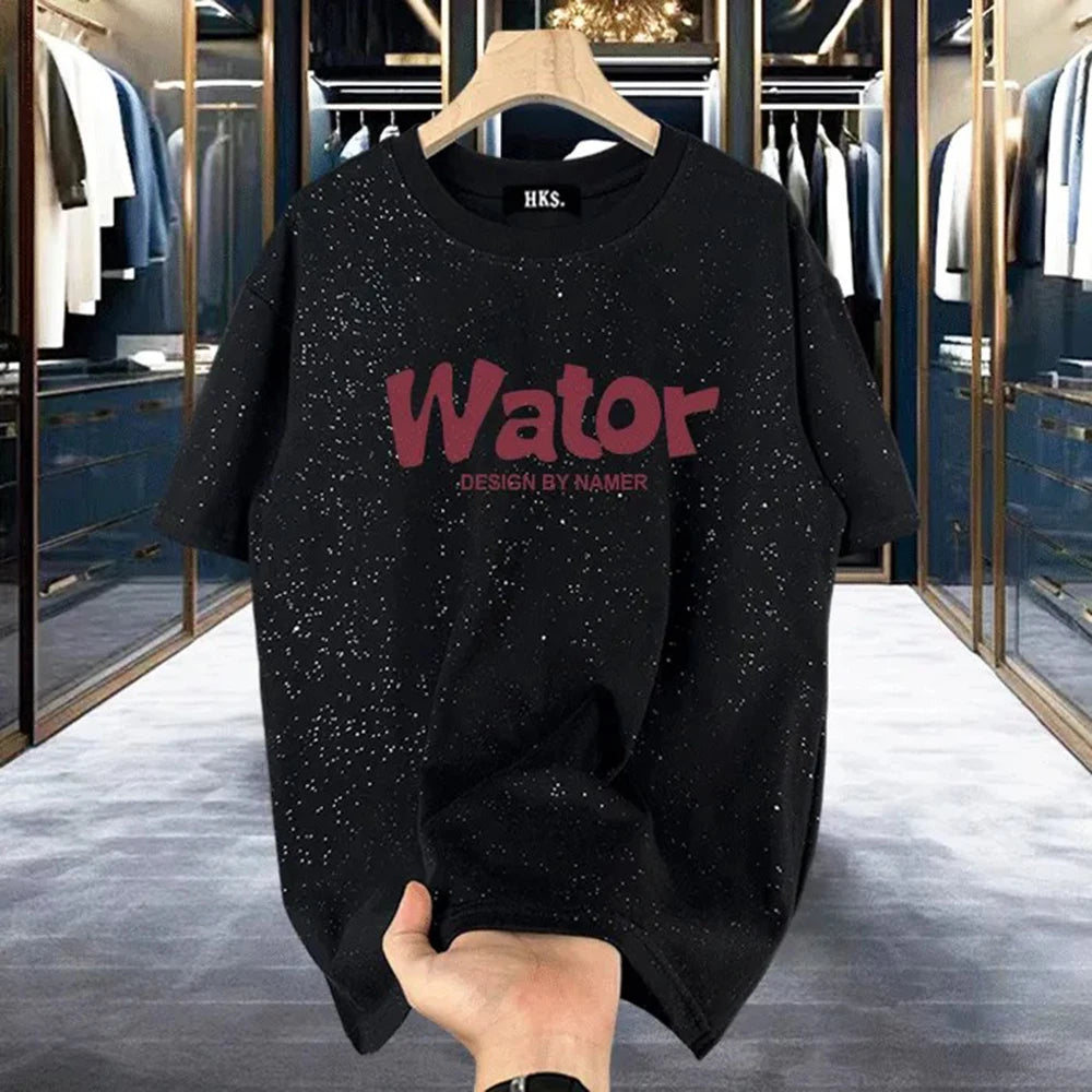 Mens T-Shirt Shining Starry Sky Casual Interesting Printed T-Shirt Autumn Street Trend Campus Short Sleeve Top Men'S Clothing Street King Limited