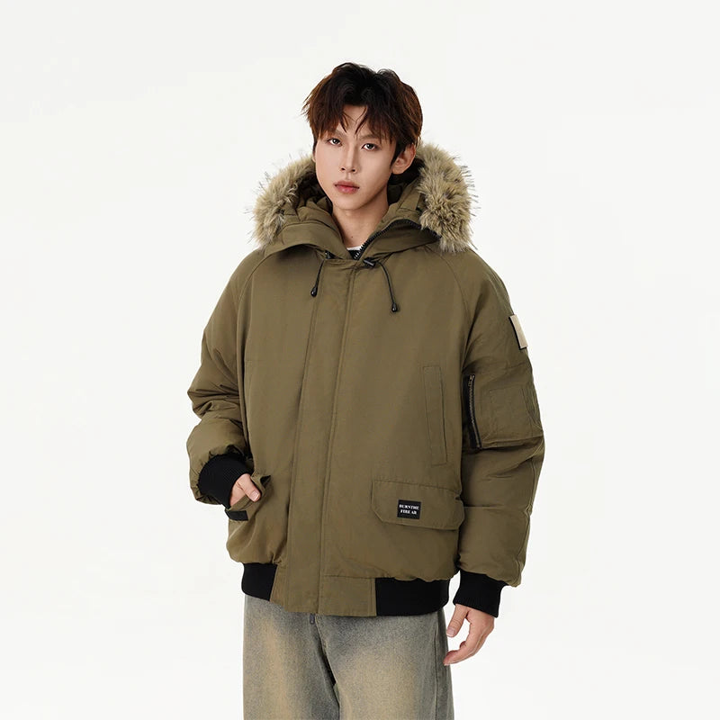 men winter streetwear loose casual fashion cotton padded hooded parkas bomber jacket women oversize thicken coat outerwear menswear bottoms