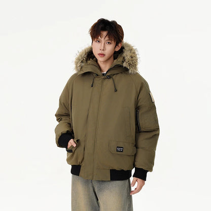 men winter streetwear loose casual fashion cotton padded hooded parkas bomber jacket women oversize thicken coat outerwear menswear bottoms