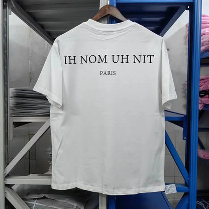 Black White IH NOM UH NIT Short Sleeve Tops Tee Men Woman Best Quality Simplicity Cotton Loose Versatile T Shirts Street King Limited