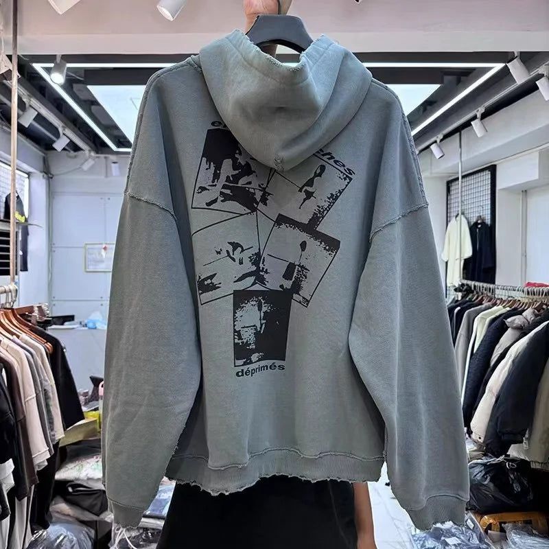 24AW printed fleece hoodie Street King Limited