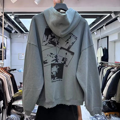 24AW printed fleece hoodie Street King Limited