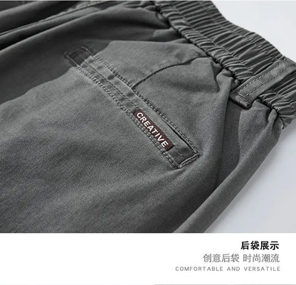 japanese casual pants mens spring autumn loose fashion solid color simple elastic waist sports pants man harem trousers unique default style 2164