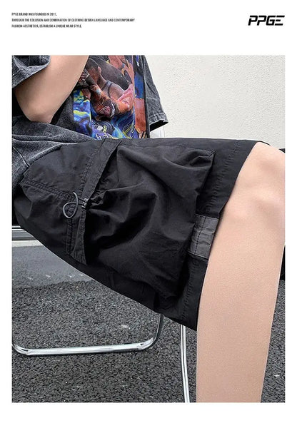 Korean style functional casual work shorts men summer Y2K street hip hop casual trendy brand ins mid pants beach sports pants Street King Limited