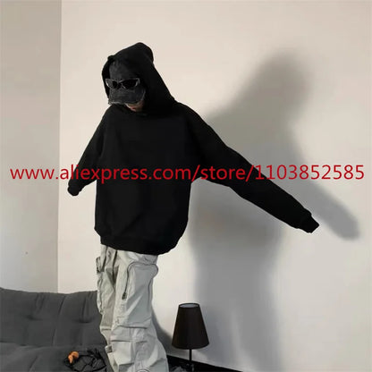 2024 Autumn/Winter High Street Basic Vintage Damaged Hole Loose Hoodie Hoodie Hoodie Hoodie Jacket Long Sleeve Heavy Weight Street King Limited