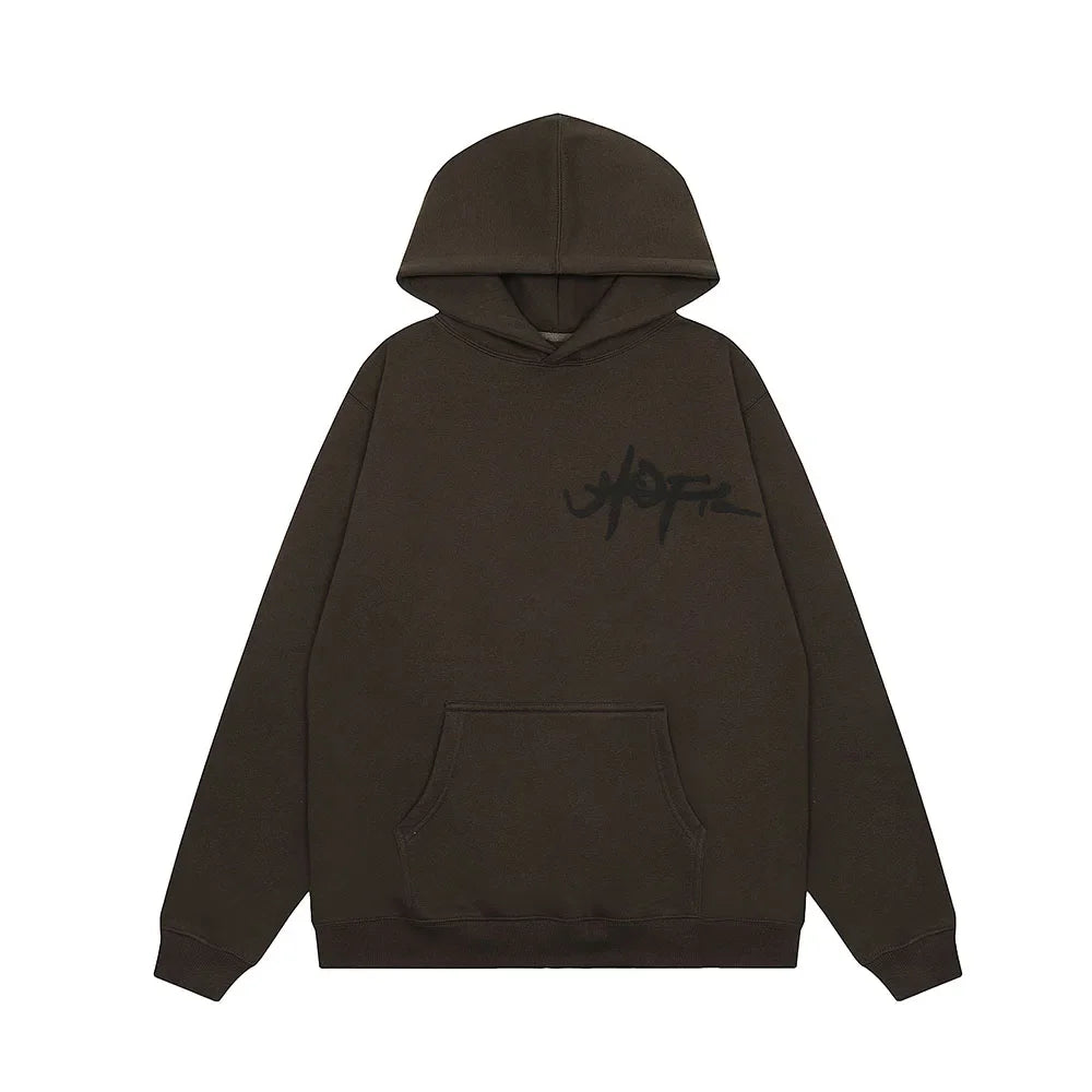 Y2k Streetwear Letter Brown Hooded Hoodies for Men and Women Pullover Baggy Casual Sudaderas Ropa Hombre Cotton Fall Sweatshirts Street King Limited