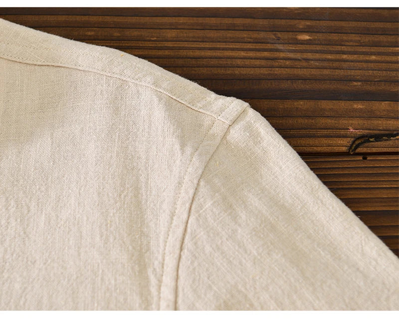 Men's Shirt Vintage Cotton Linen Long Sleeve Shirt Spring Summer Autumn Loose Fashion Casual Blouse Male Plus Size Cardigan Top Street King Limited
