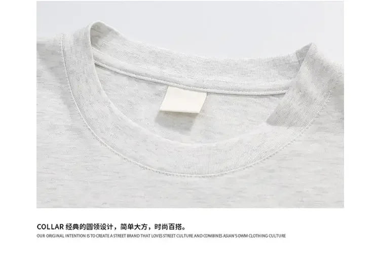 Korean style trendy brand street printed T shirt ins summer y2k simple personality hip-hop white gray sports half sleeved top Street King Limited