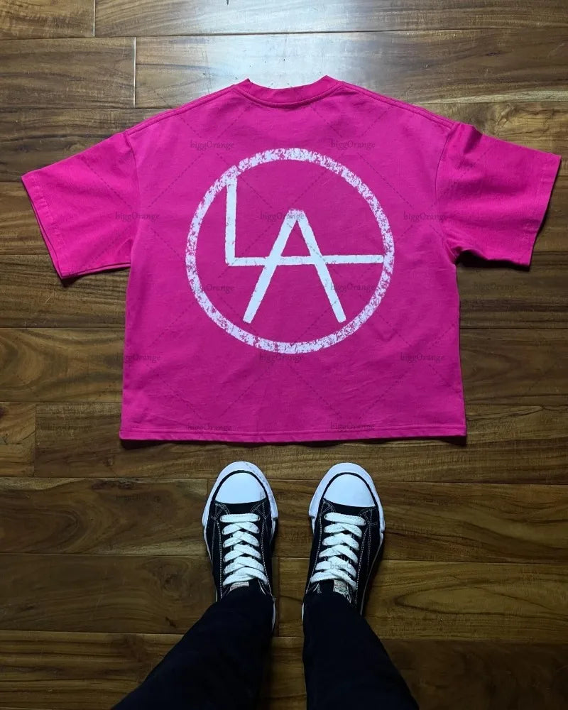 2024 Summer American Fashion Brand Street T-shirt Letter Printing Oversized Short-sleeved Men Y2K Fashion Loose Casual Clothing Street King Limited