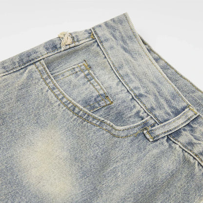 vintage ripped patchwork baggy jeans mens streetwear hip hop loose blue jeans trousers y2k distressed straight denim pants man urban skinny jeans