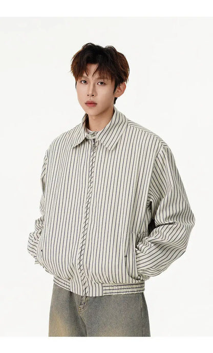 men women spring autumn streetwear fashion loose casual stripe bomber cargo jacket cityboy short coat outerwear unique cargo style 646