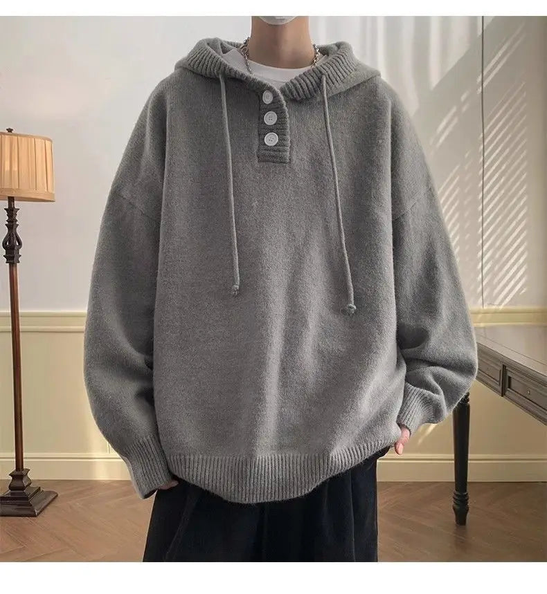 American style trend personalized trend lazy style for men and women hooded sweater loose and casual knit top for couples y2k Street King Limited