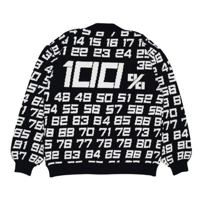 Jacquard pattern retro high street top warm Y2k women's sweater pullover knitted cardigan button super street top Street King Limited