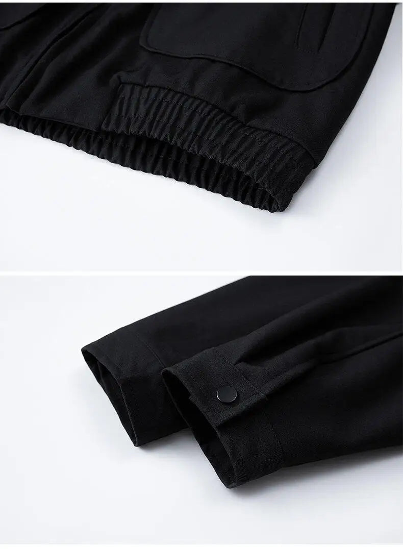 spring retro fashion bomber jacket men loose casual korean streetwear vintage short cargo jacket women autumn coat outerwear unique cargo style 398