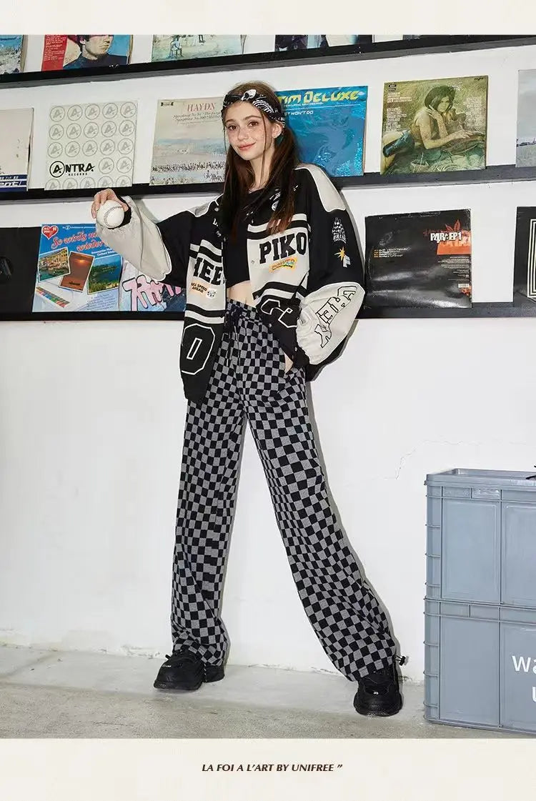 Spring and Autumn American letter printed motorcycle baseball jacket street style racing couple style goth  denim jacket women Street King Limited