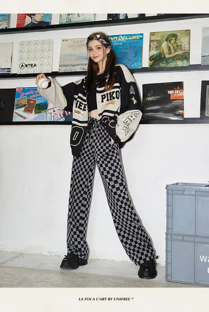 Spring and Autumn American letter printed motorcycle baseball jacket street style racing couple style goth  denim jacket women Street King Limited