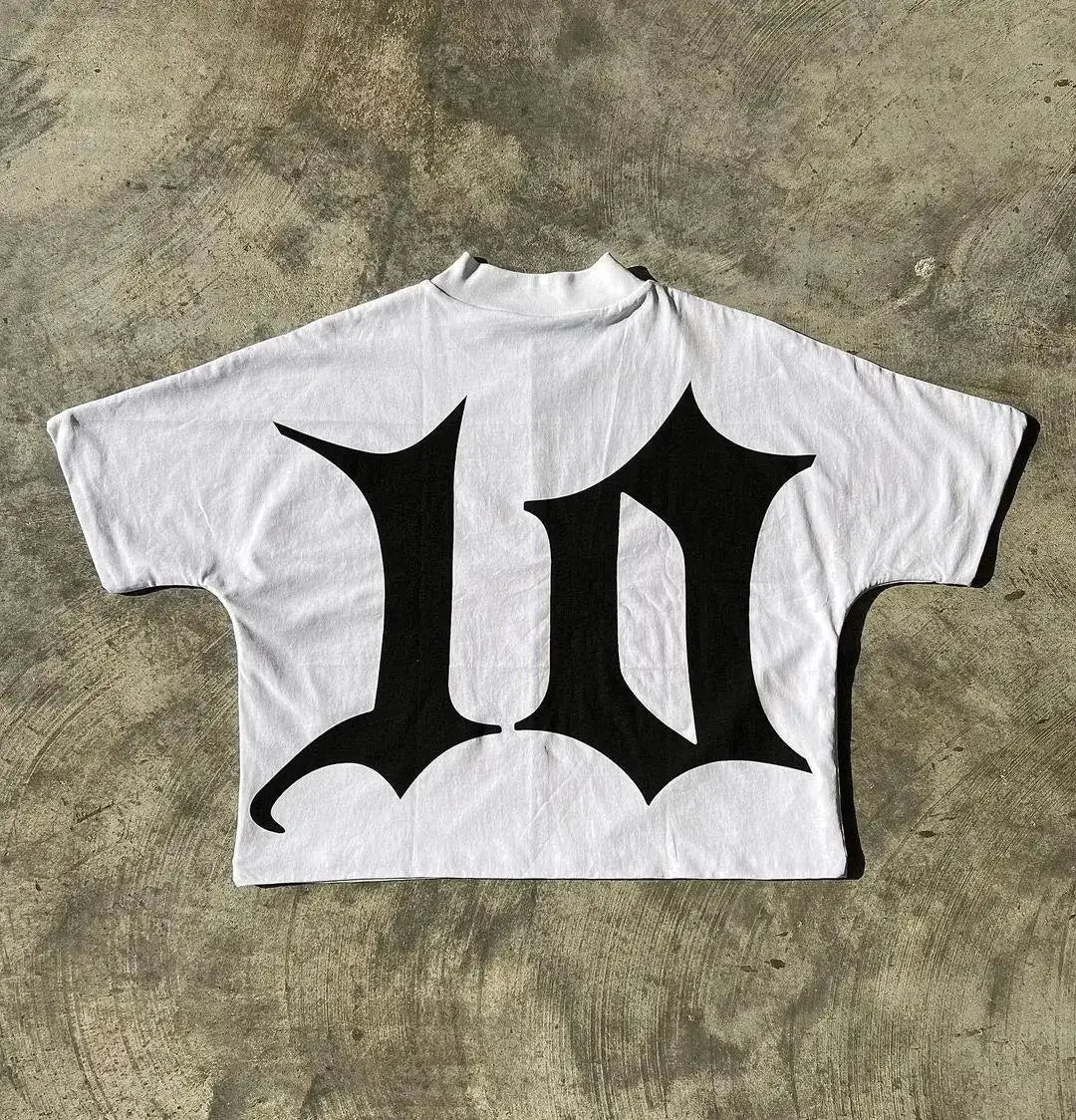 Y2k Streetwear Gothic Anime Graphic Print Oversized T-Shirt Men's Fashion Harajuku Rock Loose Round Neck Casual Short Sleeve Top Street King Limited