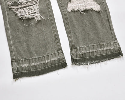 High Street Frayed Hole Distreesed Baggy Jeans for Men and Women Ripped Pantalones Hombre Y2k Casual Denim Trousers Oversized Street King Limited