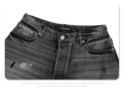 Splashing ink to wash old baggy retro jeans Street King Limited