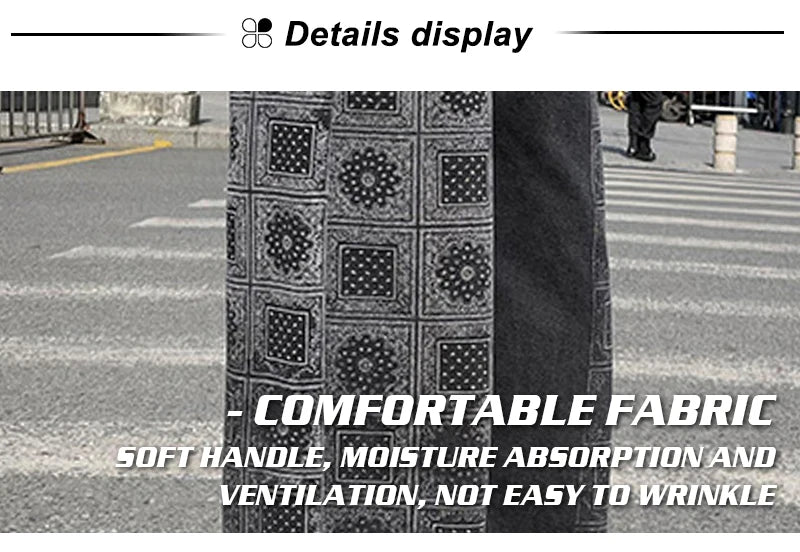 rainbowtouches bandana paisley pants mens high street color matching full print straight hip hop retro legged casual pant unisex unique default style 678