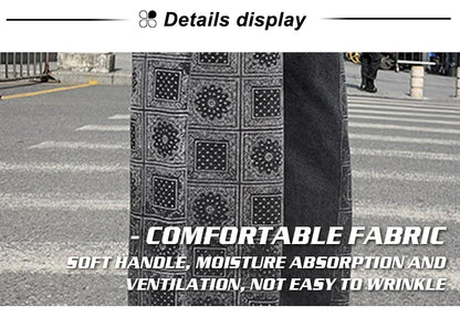 rainbowtouches bandana paisley pants mens high street color matching full print straight hip hop retro legged casual pant unisex unique default style 678