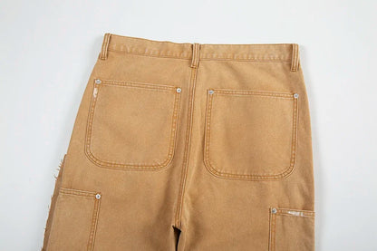 high street spliced speckled ink micro flare pants for men and women patchwork baggy jeans ropa hombre casual denim trousers 2 unique jeans style 1133