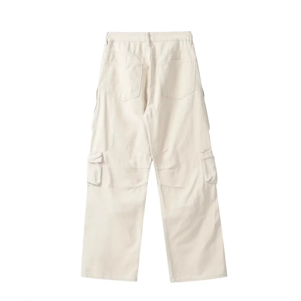 new multi pocket heavy industry washed cargo pants mens high rise loose y2k vintage streetwear oversized straight leg jeans unique cargo style 817