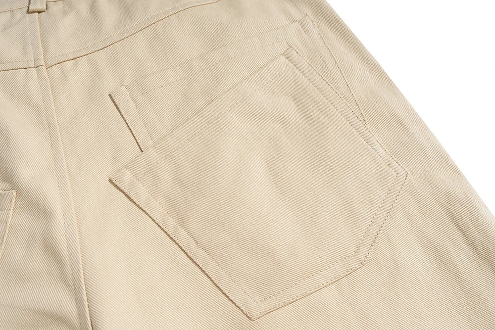 streetwear solid color pockets baggy cargo pants mens straight loose casual boot cut ropa hombre oversized flare trousers unique cargo style 276