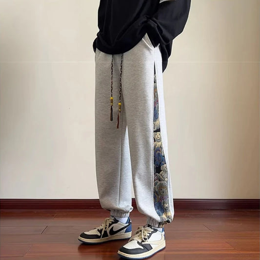 hip hop fashion anime printed sweatpants for men autumn casual corduroy baggy joggers pantalones hombre y2k streetwear trousers 1 sporty tapered joggers