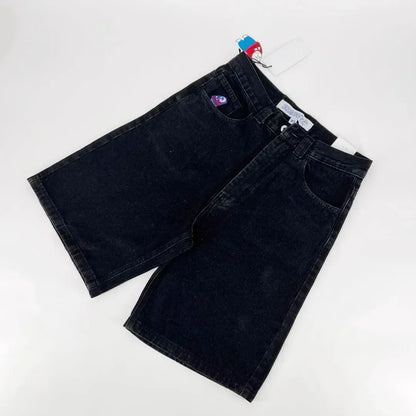 hip hop polar big boy women shorts american street y2k embroidery cartoon streetwear casual pants skate short women clothing unique shorts style 4094