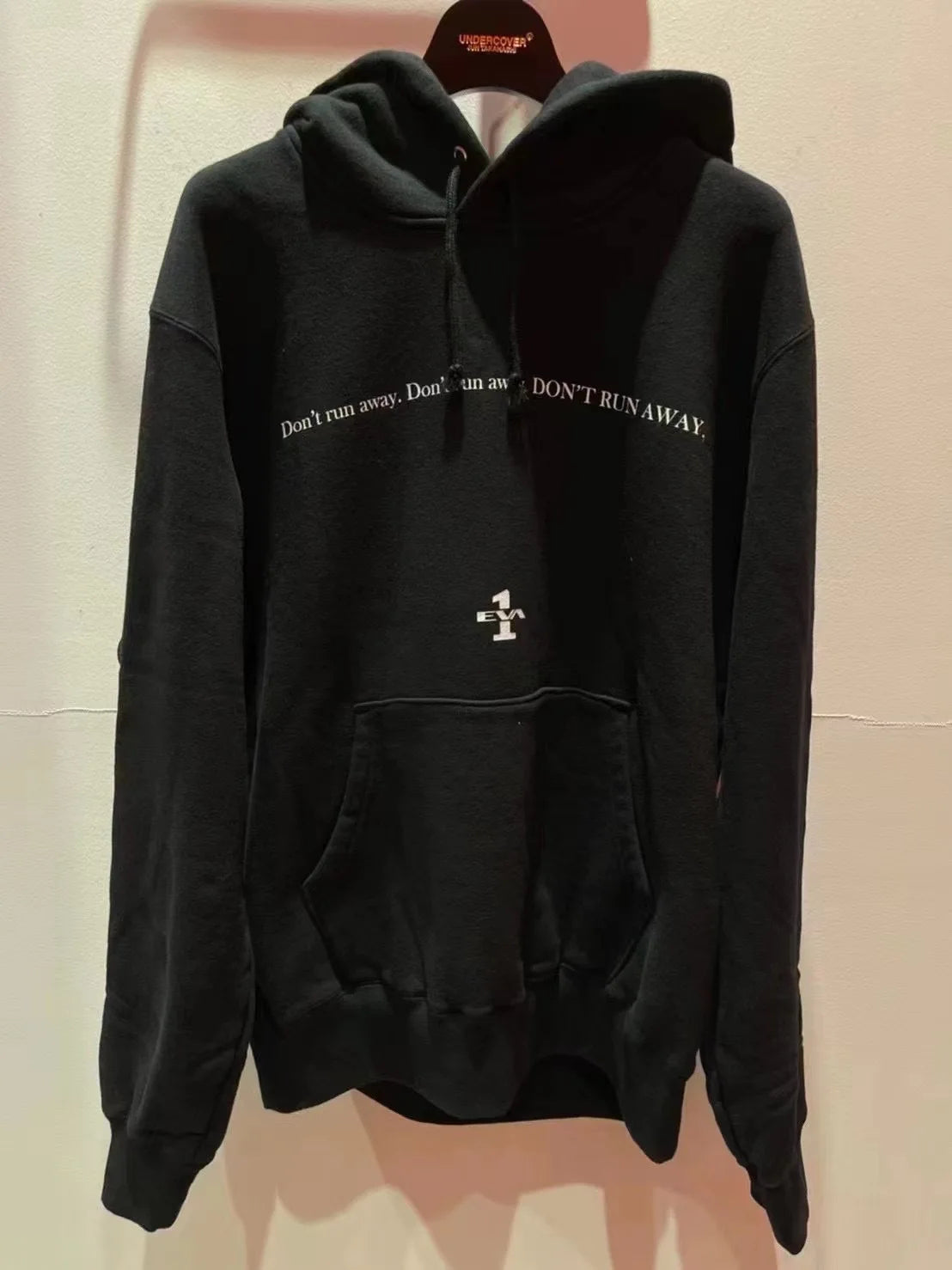 New Luxury 2023 Undercover EVA Don't Run away Pullover Hoodies Hoody hooded Sweatshirts velvet Cotton Thick Fleece US Size R044 Street King Limited