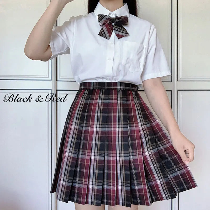 Jk Uniforms Gyaru School Uniform for Girl Student Pleated Skirt Uniform Set Women Short Sleeve Bow Tie Seifuku Japanese Style Street King Limited