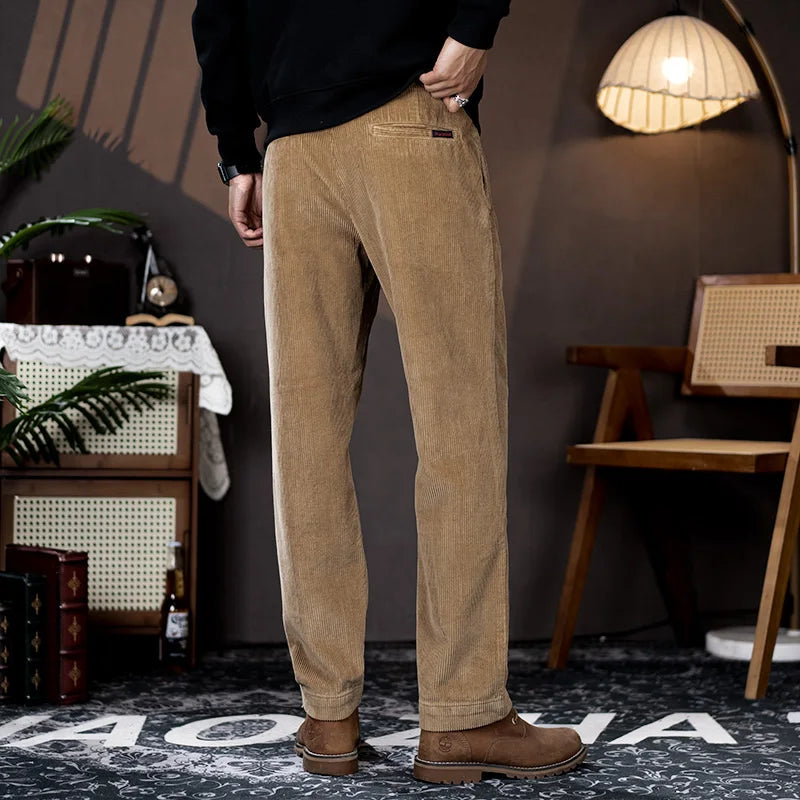 men american retro casual pure cotton corduroy pants japanese streetwear amikaji fashion straight cargo pant trouser utility cargo pants
