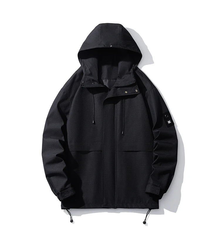 autumn mens lightweight waterproof jacket basic solid colours outdoor clothing daily travel unisex hooded jackets windbreaker unique default style 6168