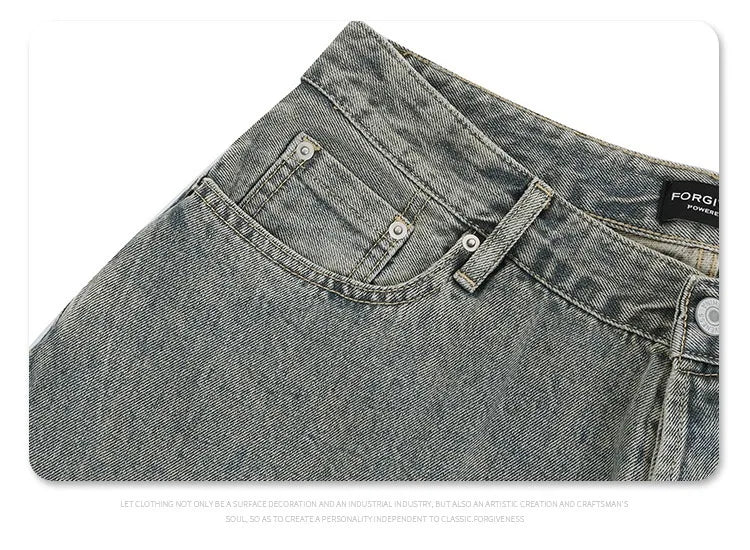 Autumn and winter new mud-dyed jeans Street King Limited