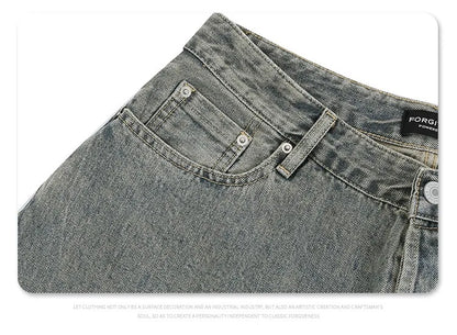 Autumn and winter new mud-dyed jeans Street King Limited