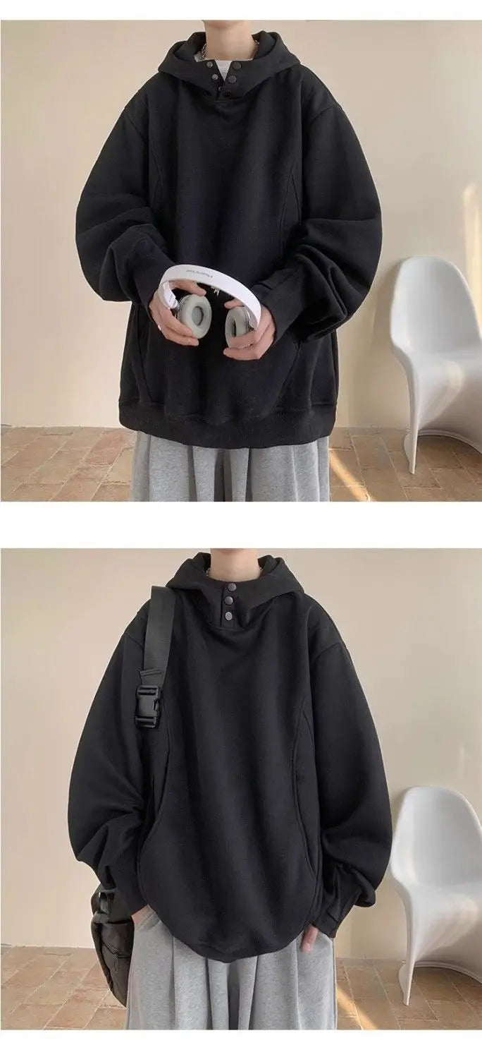 Sweatshirt men trendy autumn and winter American high street design niche heavy breasted hooded jacket plus velvet thickening Street King Limited