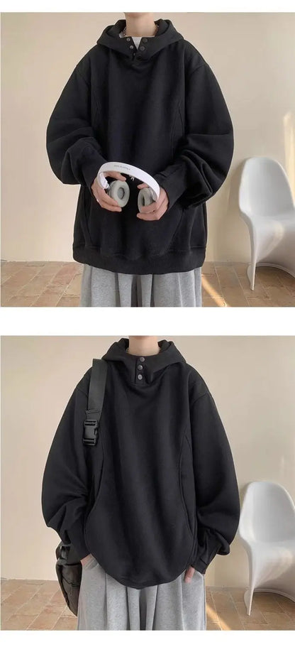 Sweatshirt men trendy autumn and winter American high street design niche heavy breasted hooded jacket plus velvet thickening Street King Limited