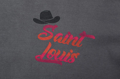 2024ss Saint Louis T-shirts Men Woman Good Quality Cotton Loose Wash White Nightmare Debris Printing Top Tees Street King Limited
