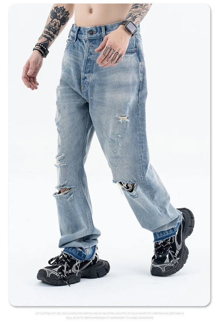 Destroy straight-leg wide jeans Street King Limited