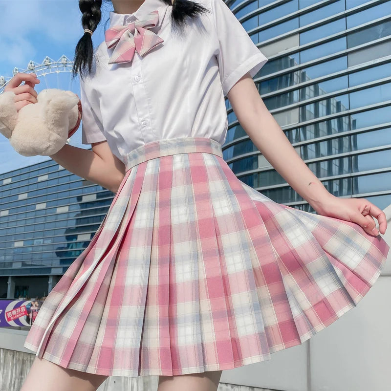 Jk Uniforms Gyaru School Uniform for Girl Student Pleated Skirt Uniform Set Women Short Sleeve Bow Tie Seifuku Japanese Style Street King Limited