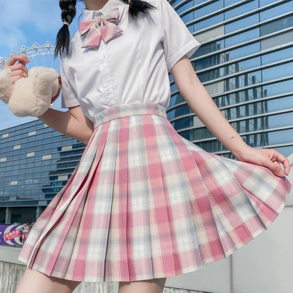 Jk Uniforms Gyaru School Uniform for Girl Student Pleated Skirt Uniform Set Women Short Sleeve Bow Tie Seifuku Japanese Style Street King Limited