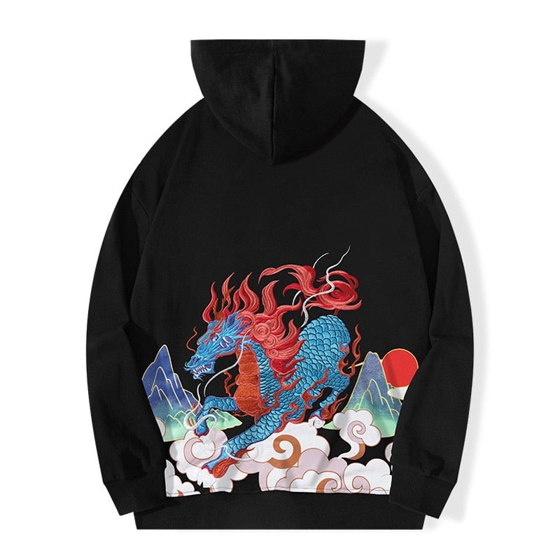 "Blue Horse" Unisex Men Women Streetwear Graphic Hoodie Daulet Apparel