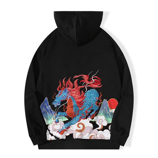 "Blue Horse" Unisex Men Women Streetwear Graphic Hoodie Daulet Apparel