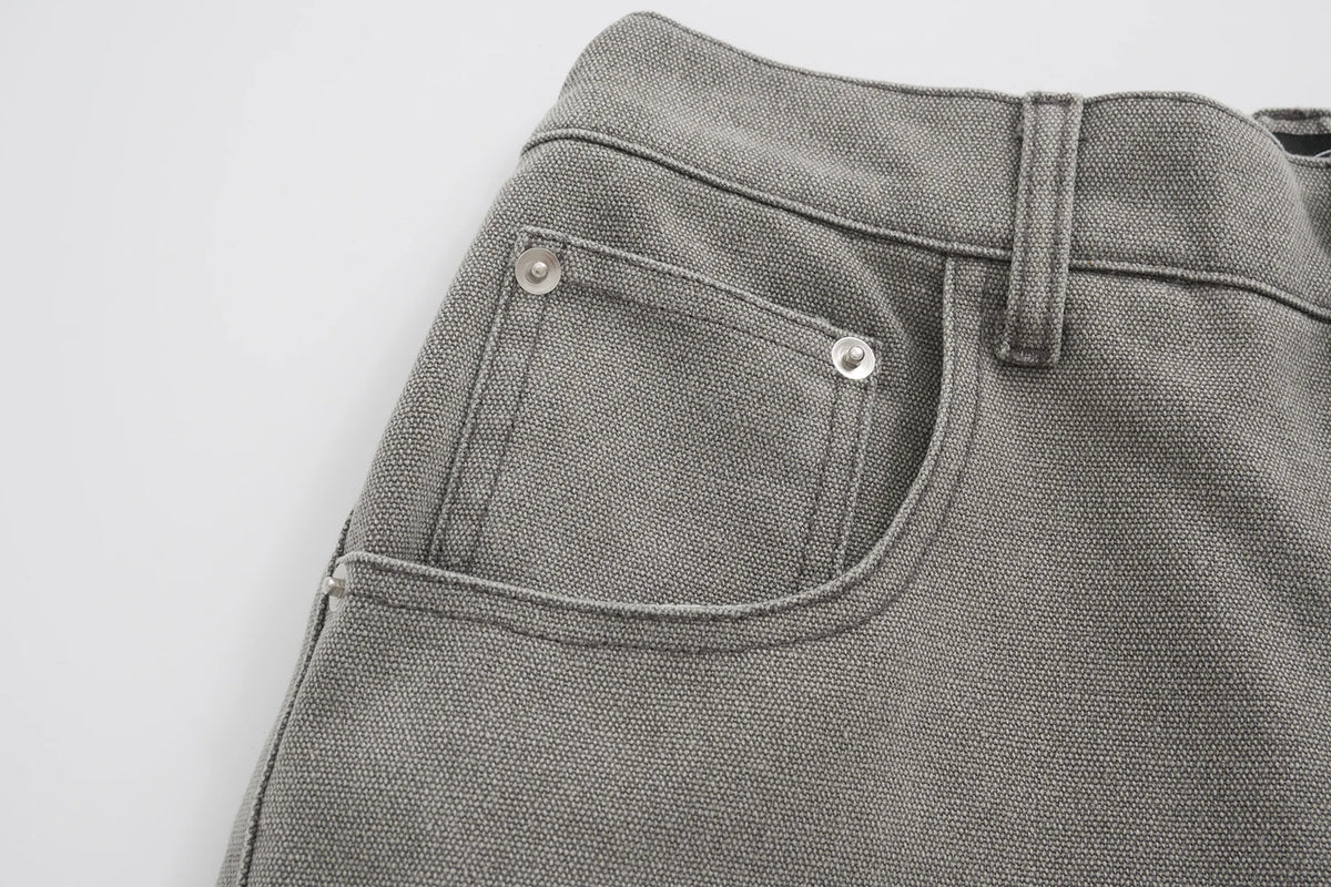 solid color straight casual ropa hombre mens jeans streetwear pocket baggy cargo pants loose casual denim trousers oversized unique cargo style 2919