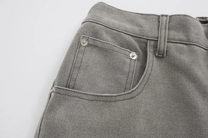 solid color straight casual ropa hombre mens jeans streetwear pocket baggy cargo pants loose casual denim trousers oversized unique cargo style 2919
