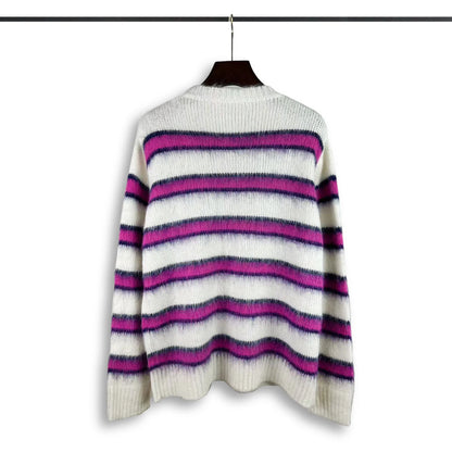 New 2023 Men Luxury Striped Colorful Mohair Gentleman Classic Cotton Knit Casual Sweaters Pullover Asian Size High Drake #527 Street King Limited