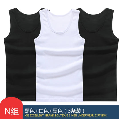 Hot Sale 3pcs / 100% Cotton Mens Sleeveless Tank Top Solid Muscle Vest Undershirts O-neck Gymclothing Tees Whorl Tops Street King Limited