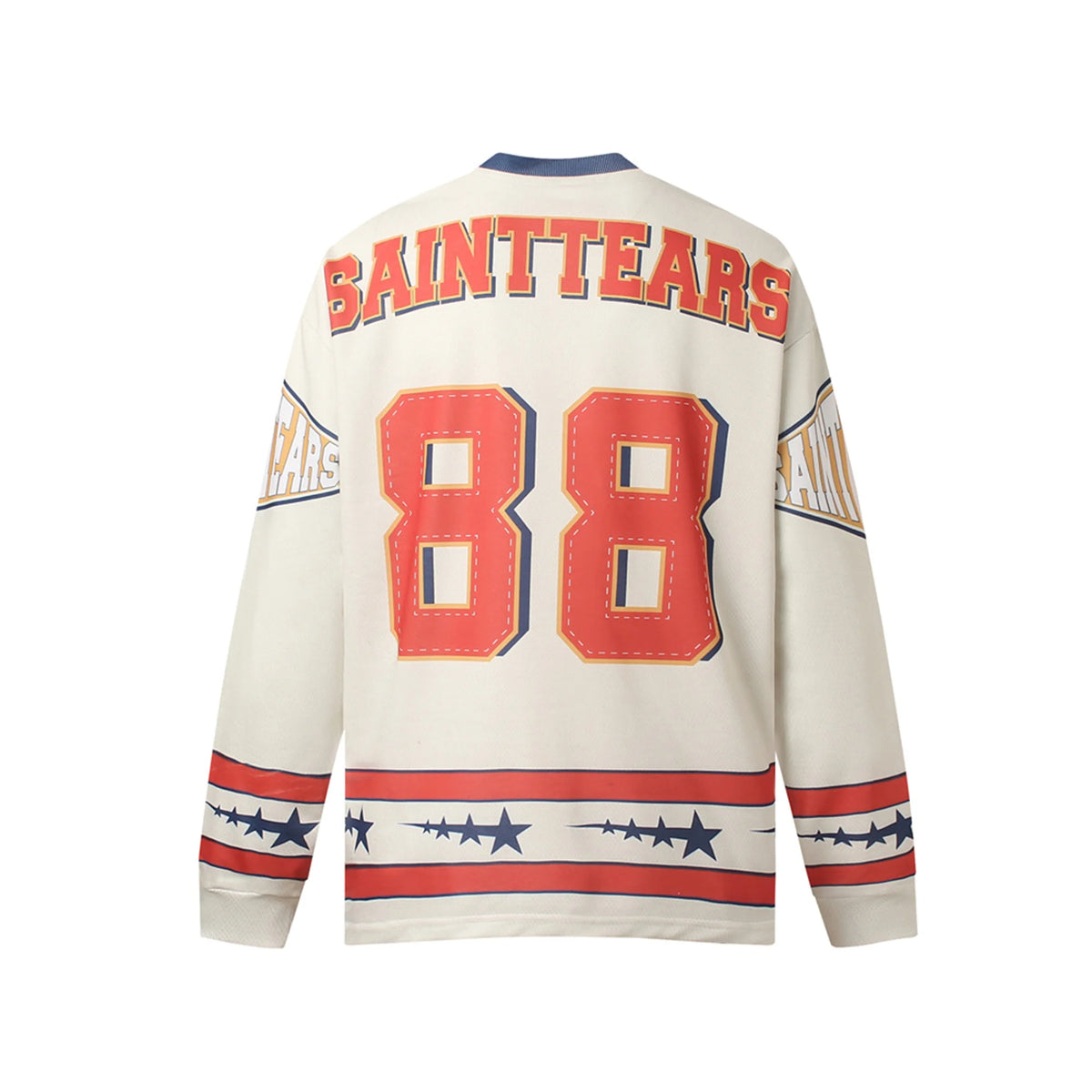 2024 Vintage Retro SM Brand Fashion Jersey Style Print Cotton High-Street Casual Loose Long Sleeve Sweater Pullover Sweatshirt Street King Limited