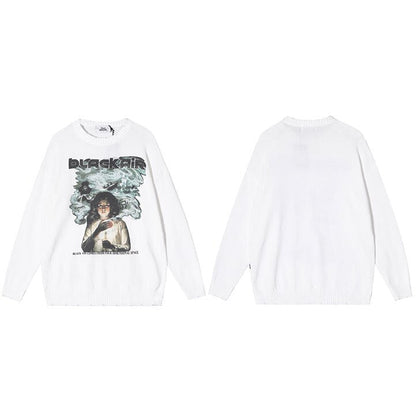 "Dark Dust" Unisex Men Women Streetwear Graphic Sweater Daulet Apparel